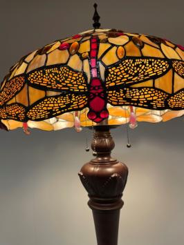 Tiffany vloerlamp Libelle 50 Deluxe