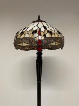 Tiffany vloerlamp Ø40cm Beige Dragonfly 5951