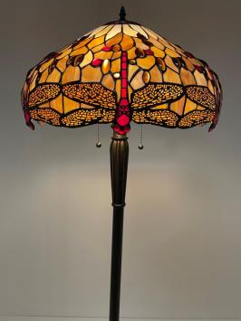 Tiffany vloerlamp Ø49cm Beige Dragonfly 5951