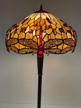 Tiffany vloerlamp Ø49cm Beige Dragonfly 5951