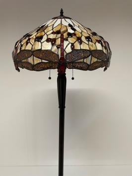 Tiffany vloerlamp Ø49cm Beige Dragonfly 5951