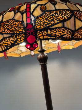 Tiffany vloerlamp Ø49cm Beige Dragonfly Rich