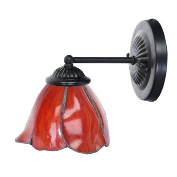 Tiffany wandlamp zwart met Tender Poppy